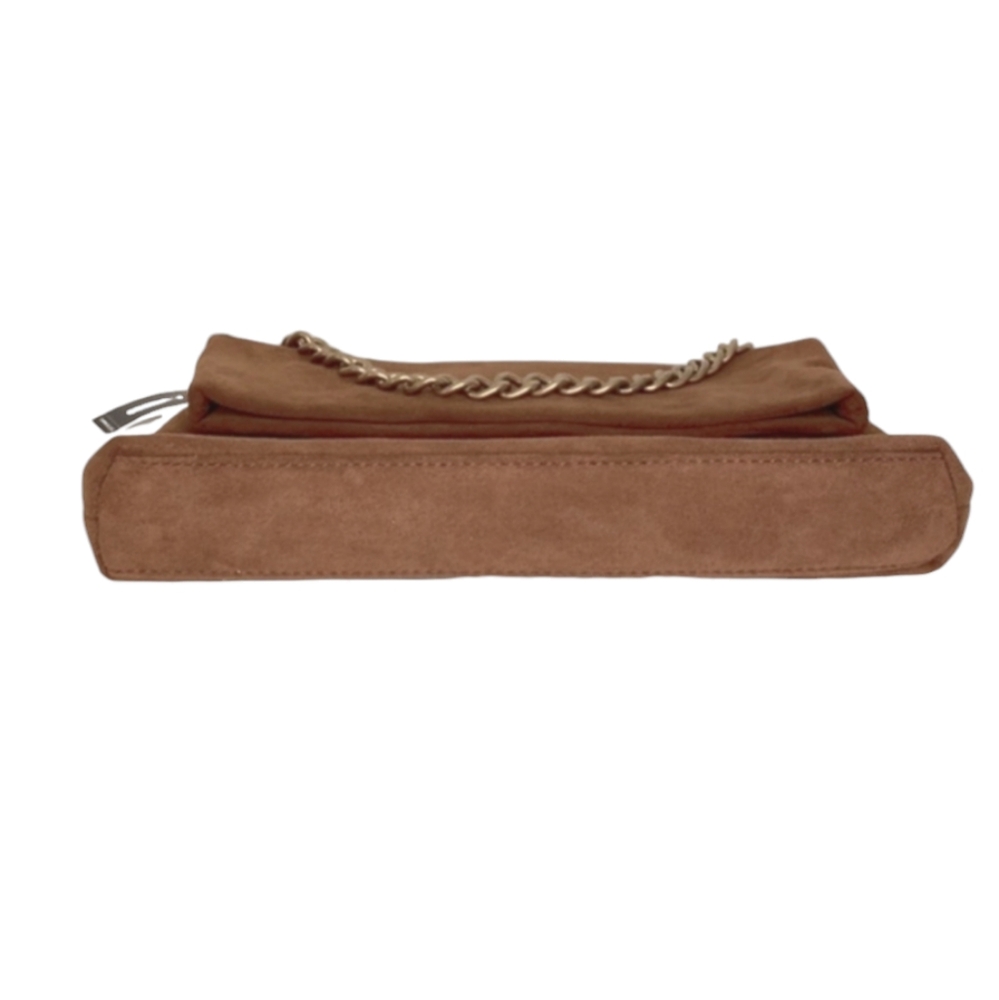 NWT | Express Suede Handbag | Clutch with Golden | Bronze Accents - Picture 9 of 12